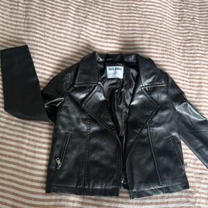 Faux leather moto jacket- girls size small